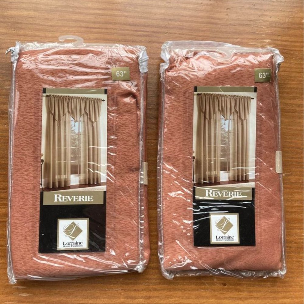 Brand New Semi-sheer Spice-colored/ Burnt Orange Curtains (2 Panels)